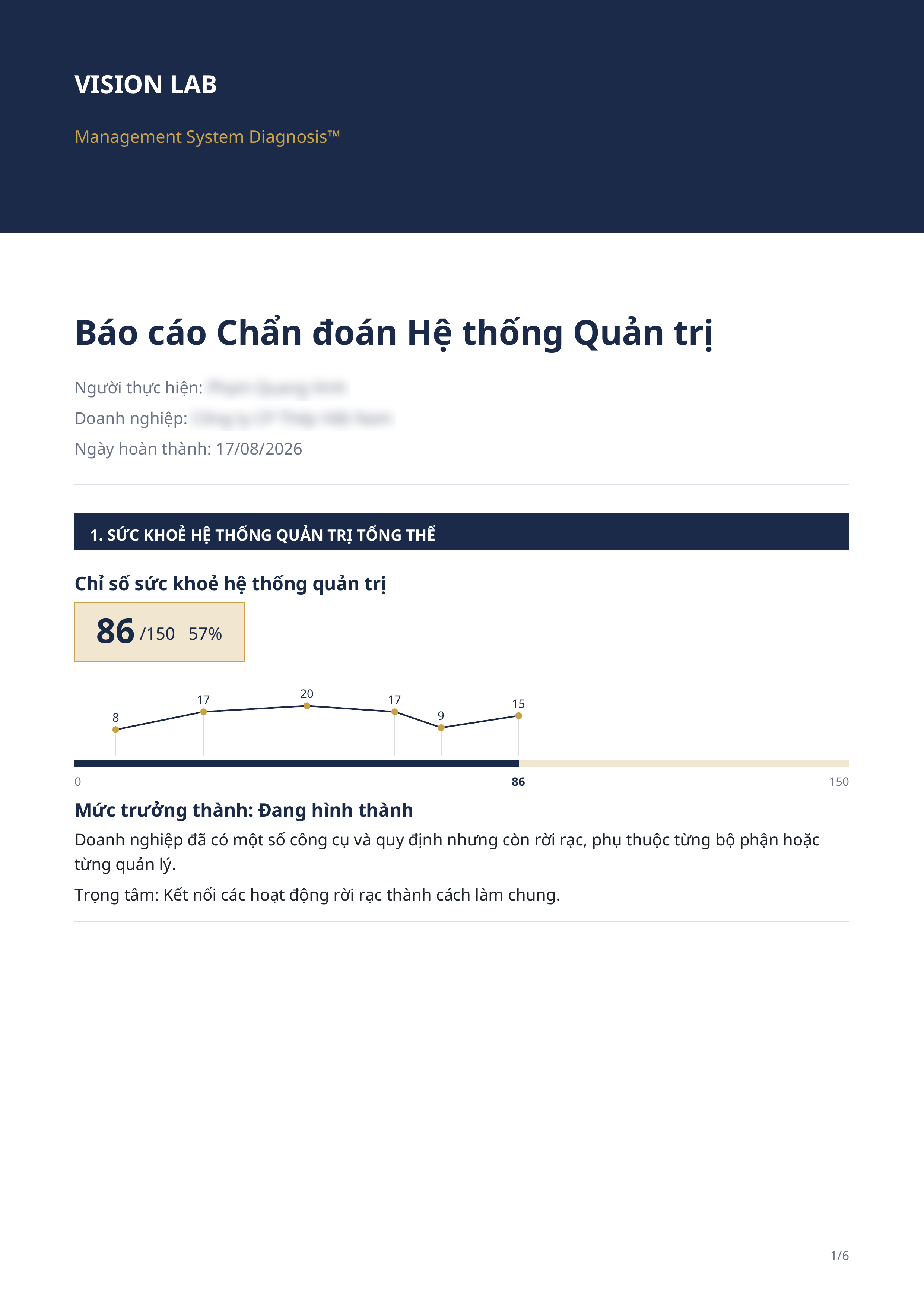 Báo cáo mẫu 2 trang 1 — Chỉ số sức khoẻ hệ thống quản trị